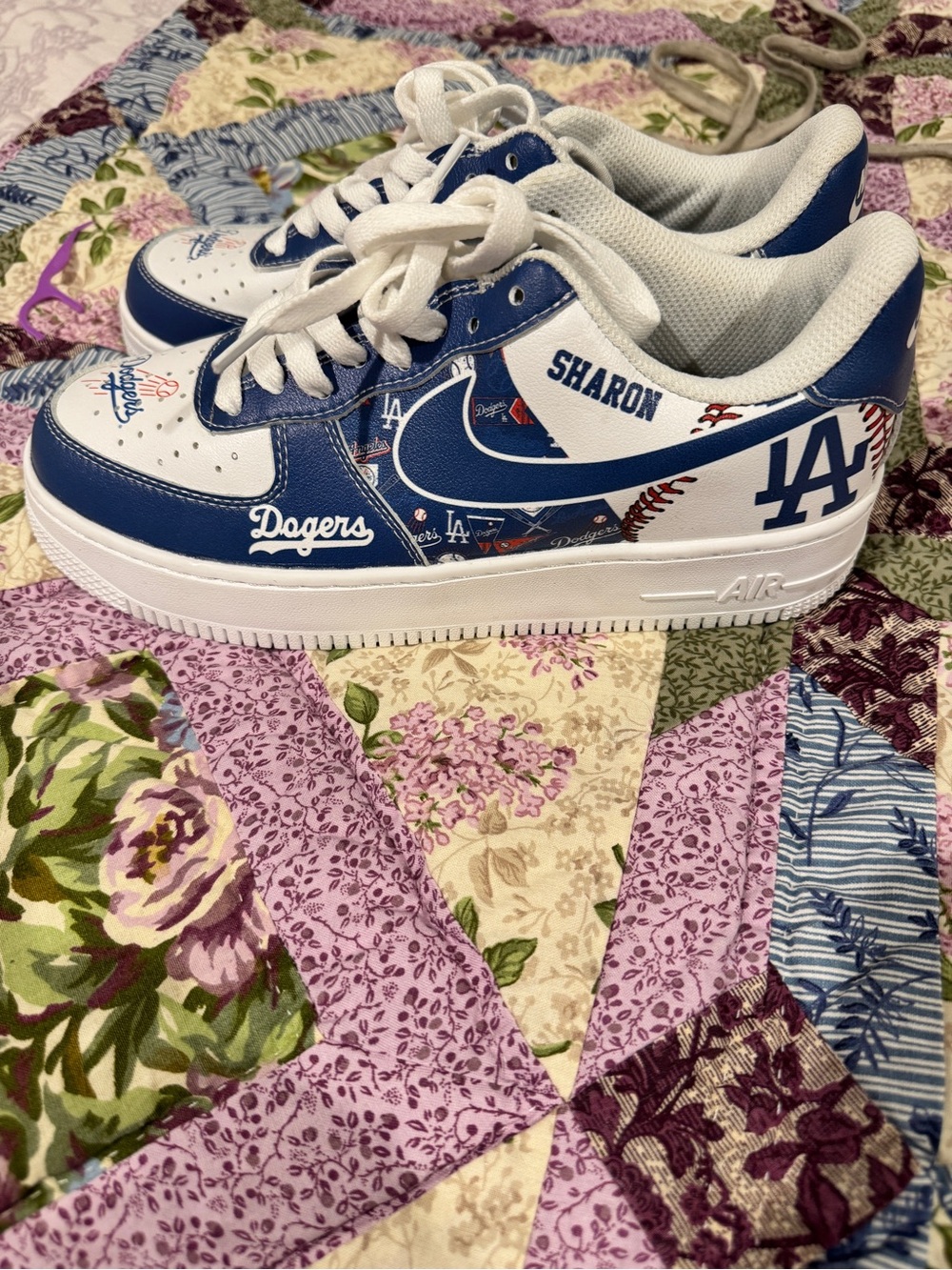 Women’s Los Angeles Dodgers Blue & White Sneakers